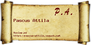 Pascus Attila névjegykártya